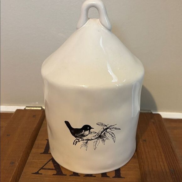 RAE DUNN "CHIRP " Birdhouse Flat Bottom, Bird On Back - Picture 4 of 5